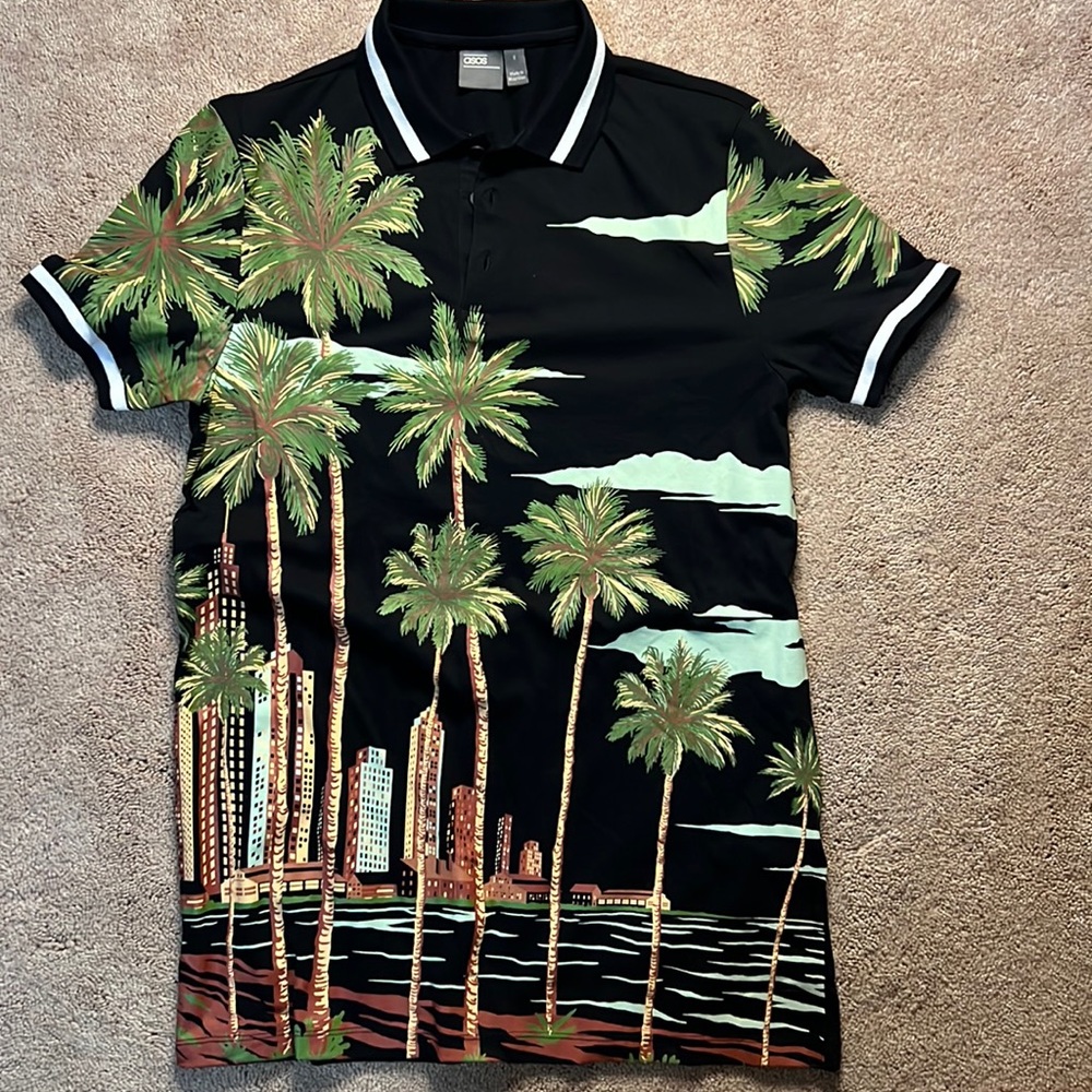 Aso’s Men Palm Tree Shirt - Size Small
